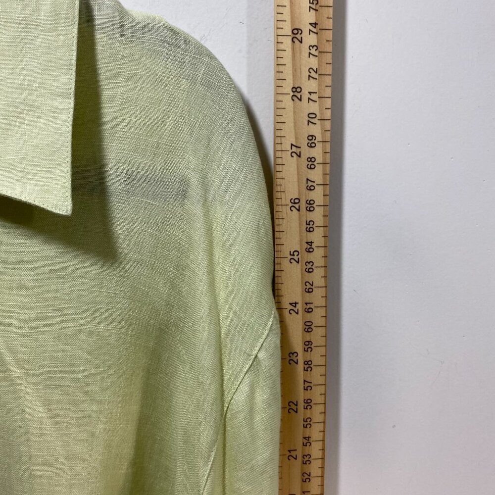 100%‎ Linen Top Tunic Button Up Shirt Womens 2X New Leaf Mother Pearl Buttons - Picture 8 of 8